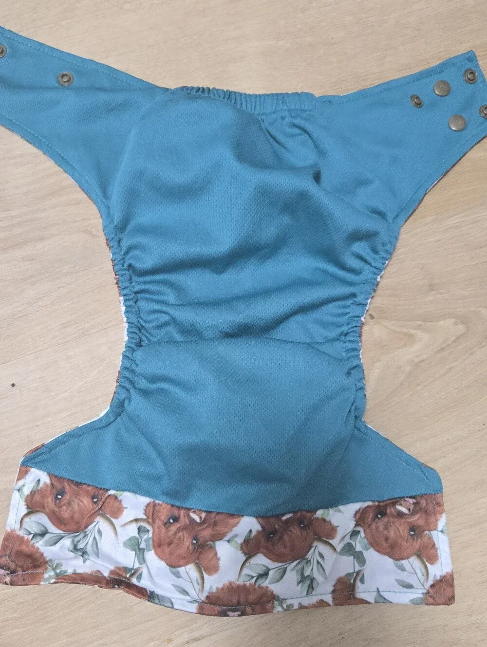 Two little hands co Lola cow print one size pocket cloth diaper